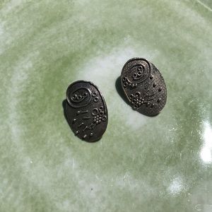 Vintage Style Sterling Silver Oval Earrings